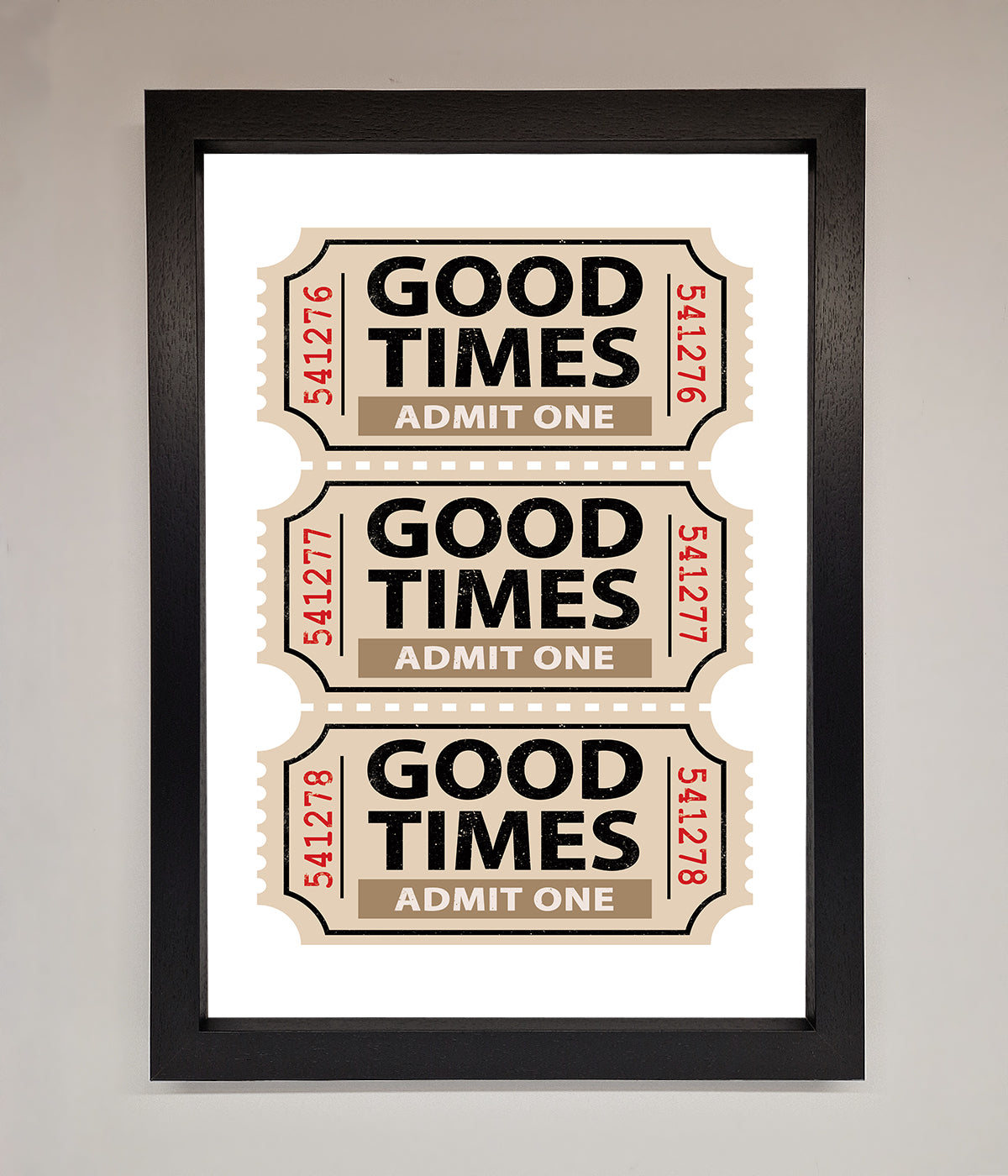 Good Times Beige Framed Wall Art print