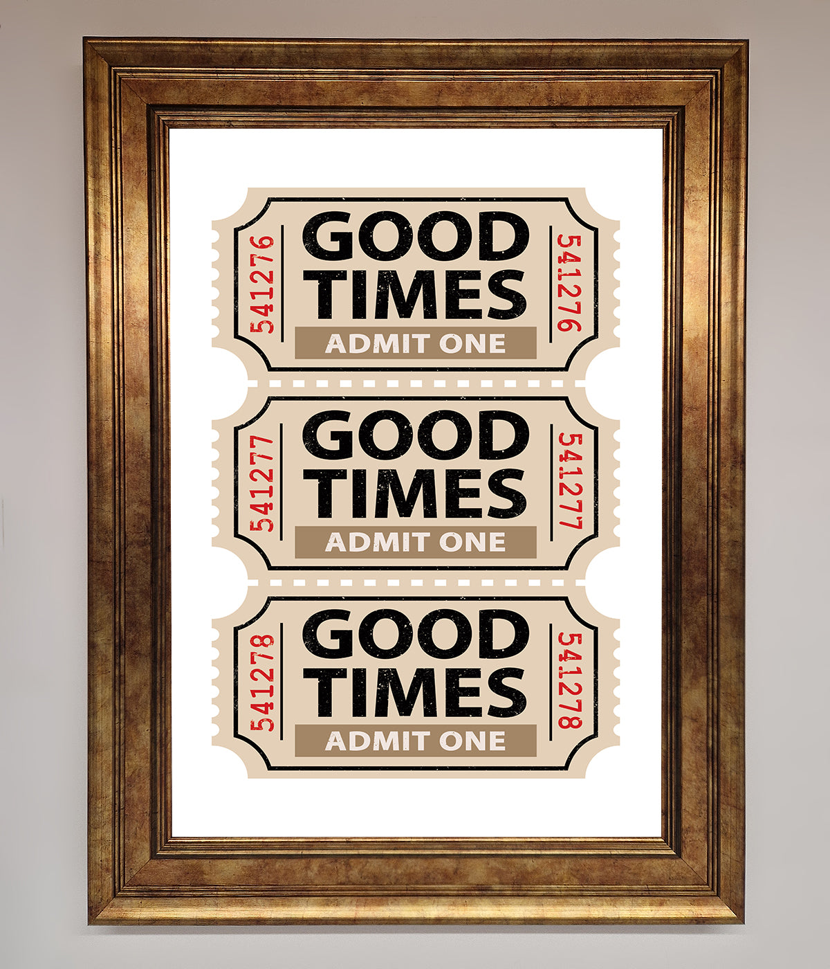 Good Times Beige Framed Wall Art print