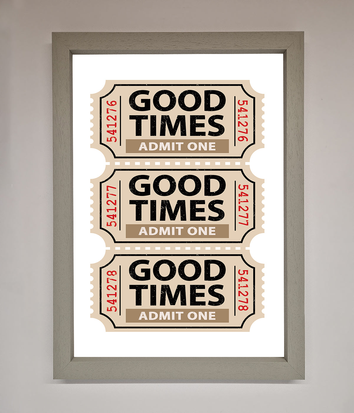 Good Times Beige Framed Wall Art print