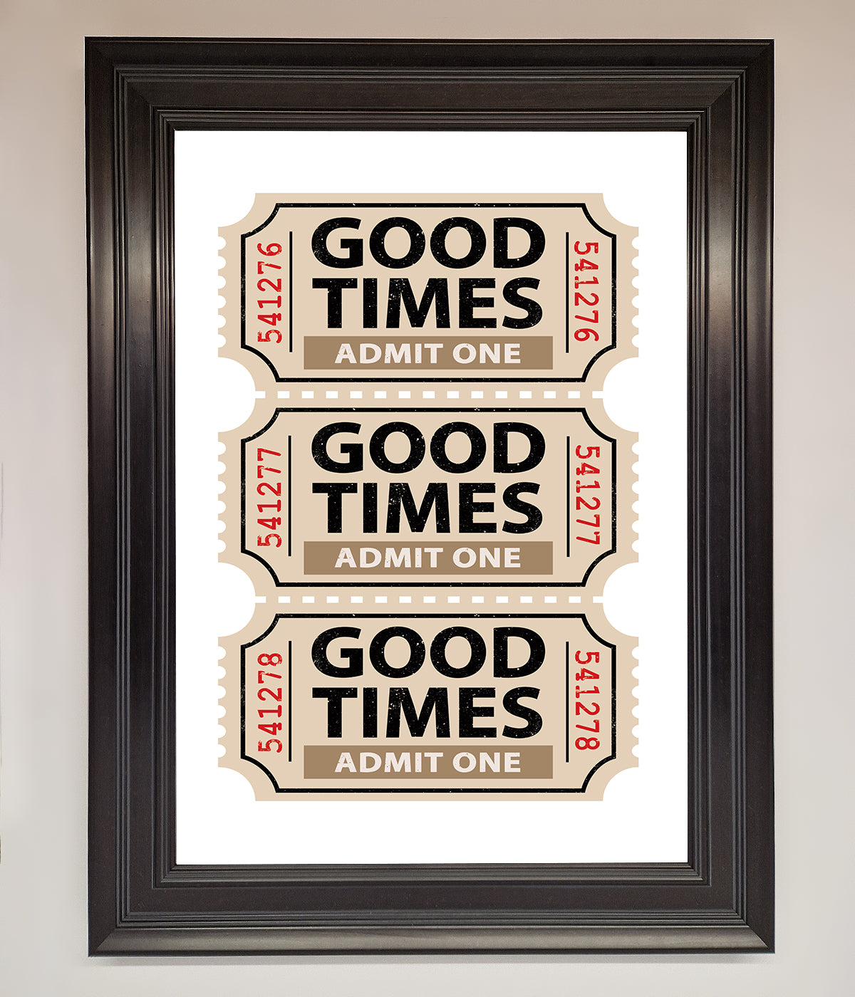 Good Times Beige Framed Wall Art print