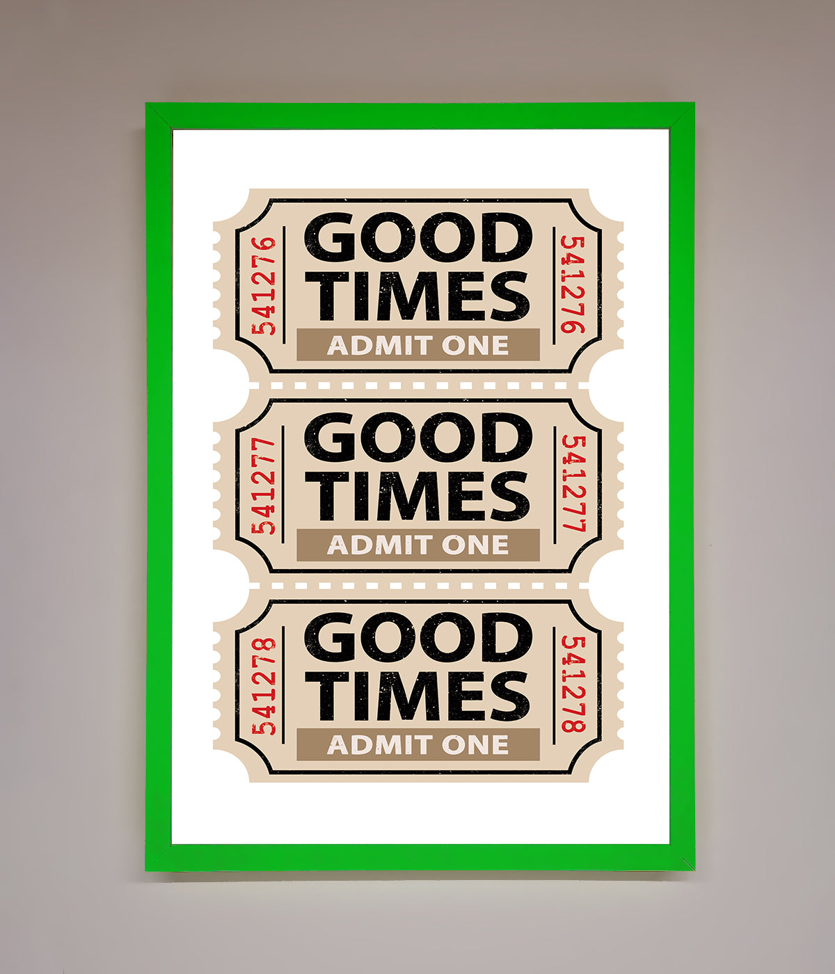 Good Times Beige Framed Wall Art print