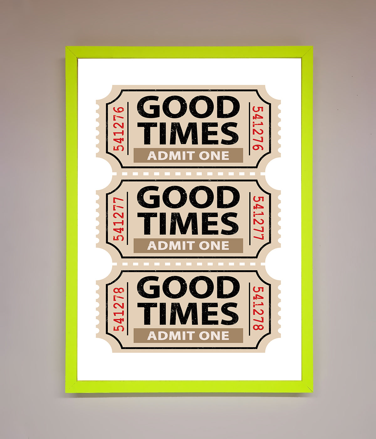 Good Times Beige Framed Wall Art print