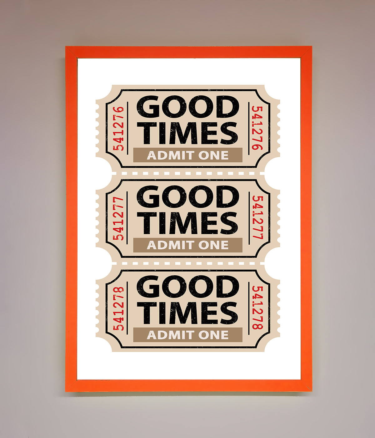 Good Times Beige Framed Wall Art print