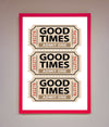 Good Times Beige Framed Wall Art print