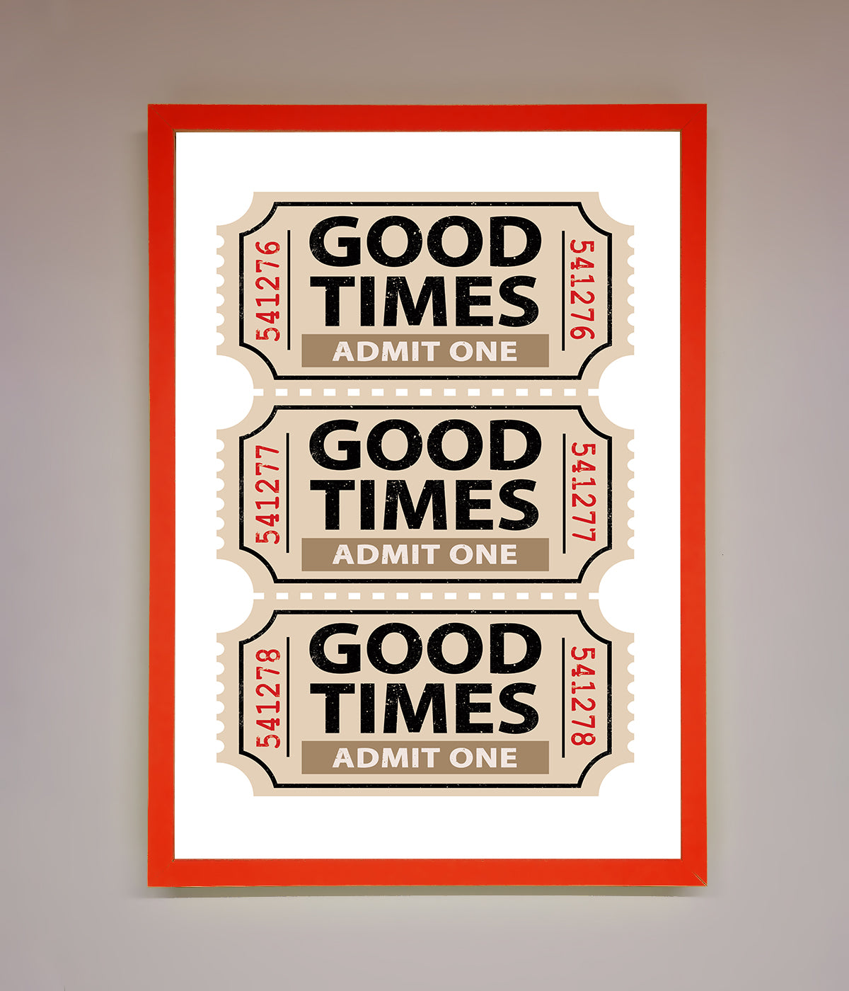 Good Times Beige Framed Wall Art print