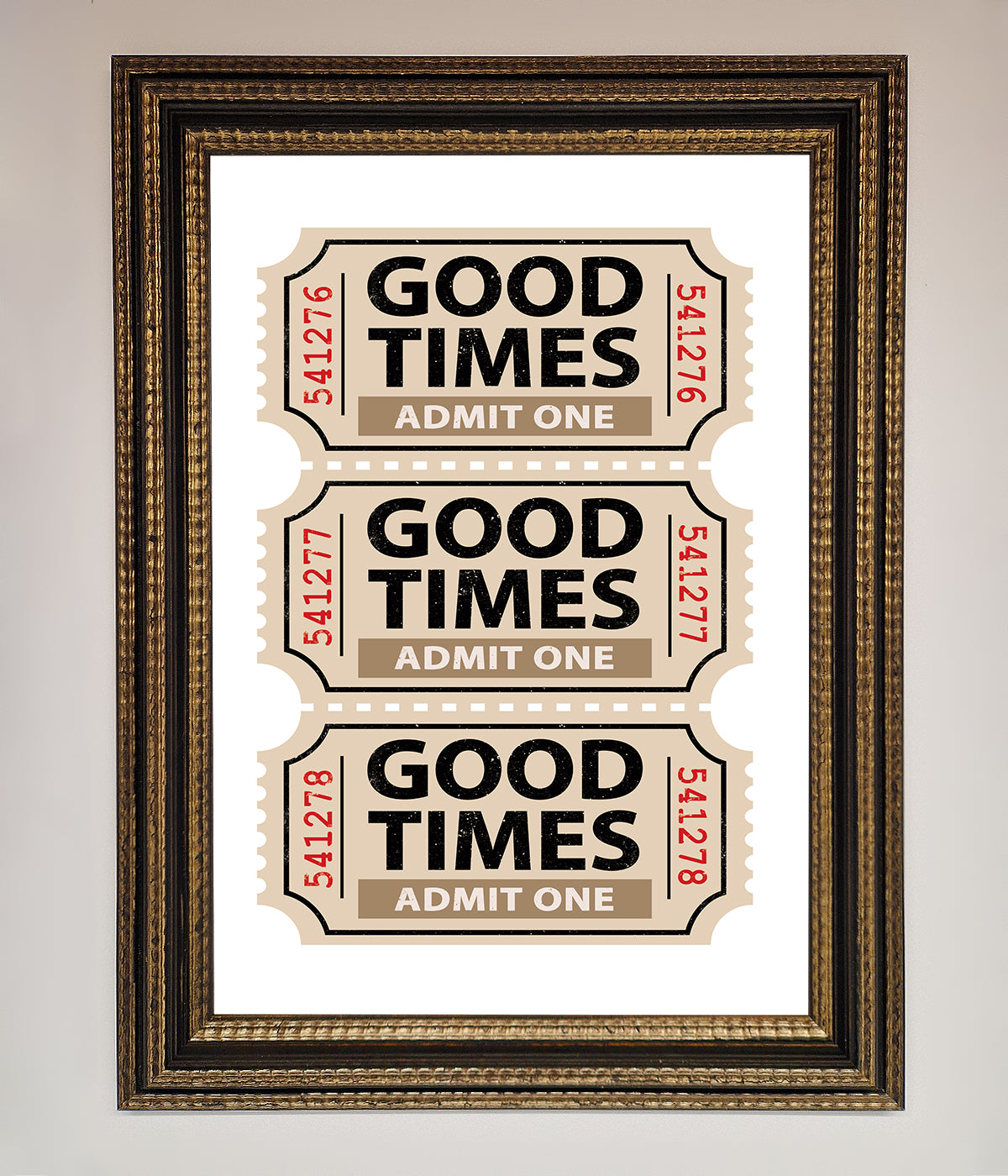 Good Times Beige Framed Wall Art print