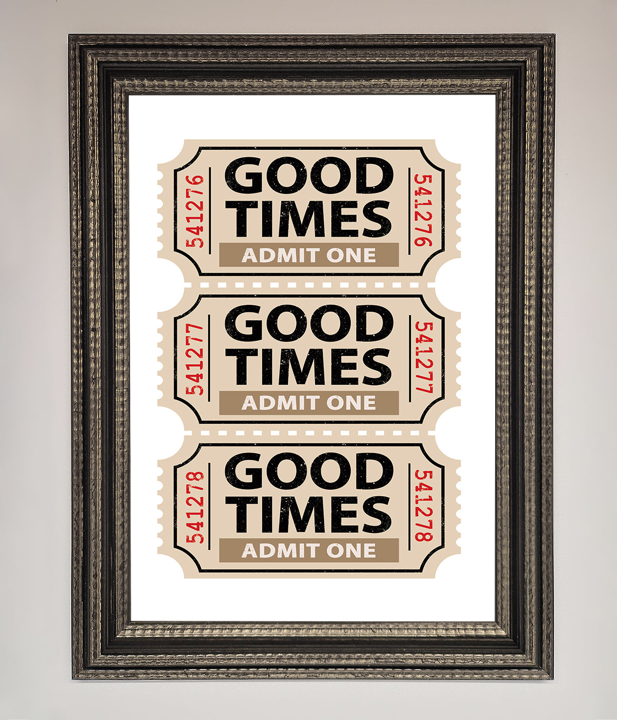 Good Times Beige Framed Wall Art print