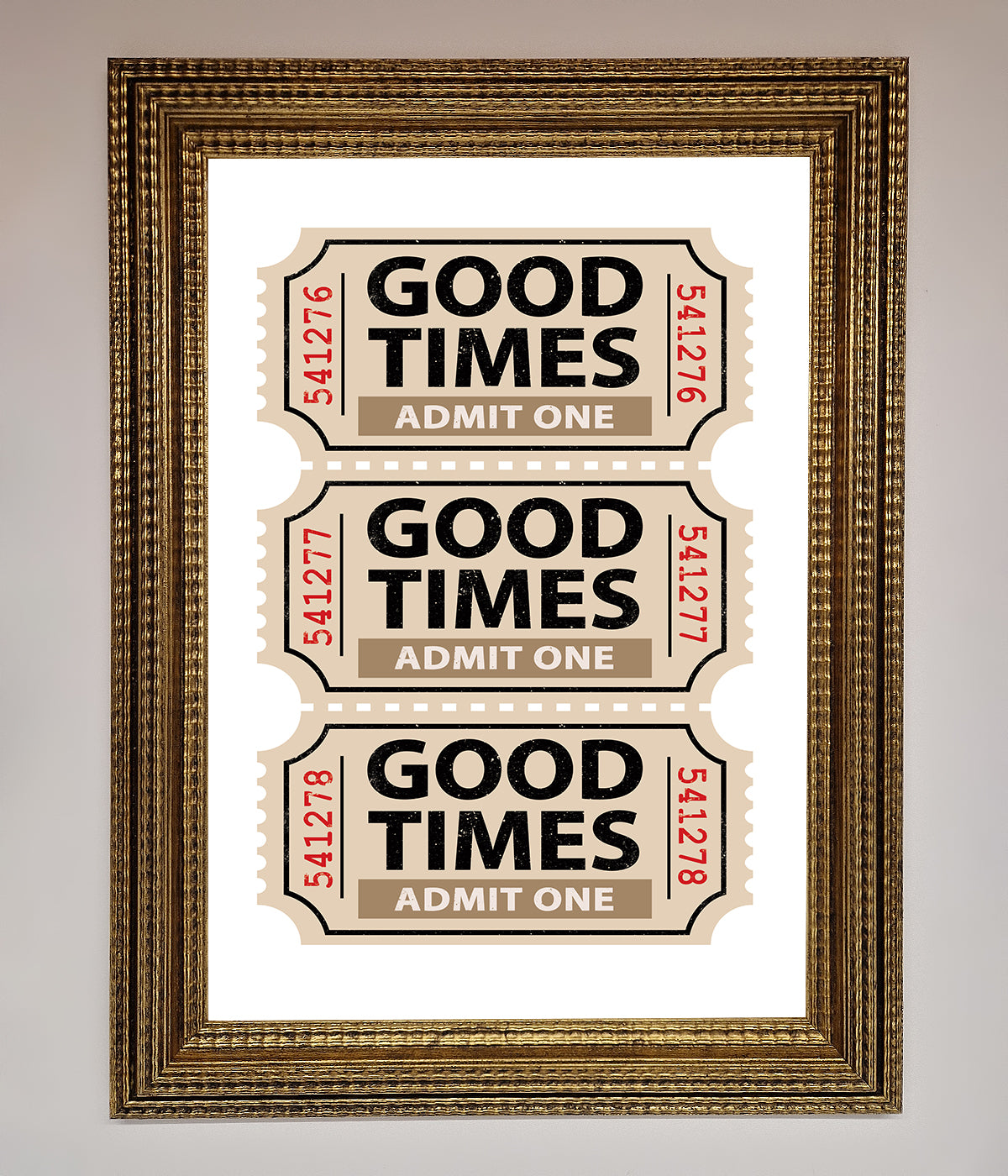 Good Times Beige Framed Wall Art print