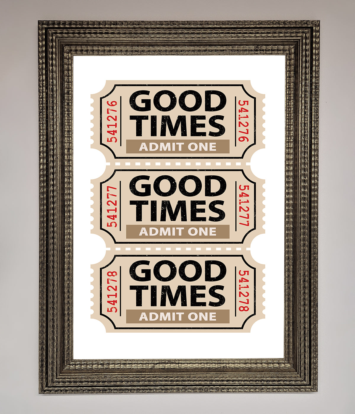 Good Times Beige Framed Wall Art print