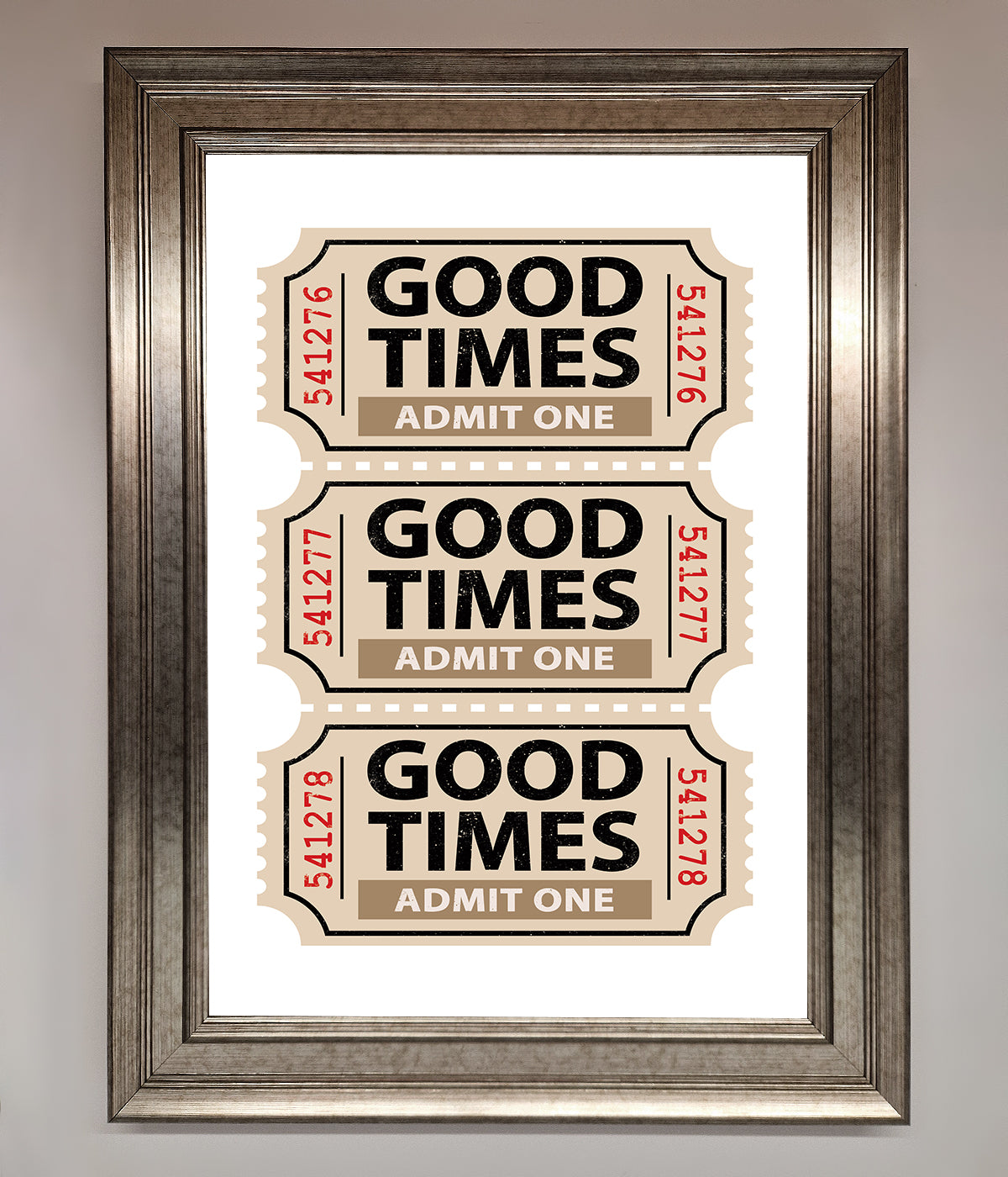 Good Times Beige Framed Wall Art print