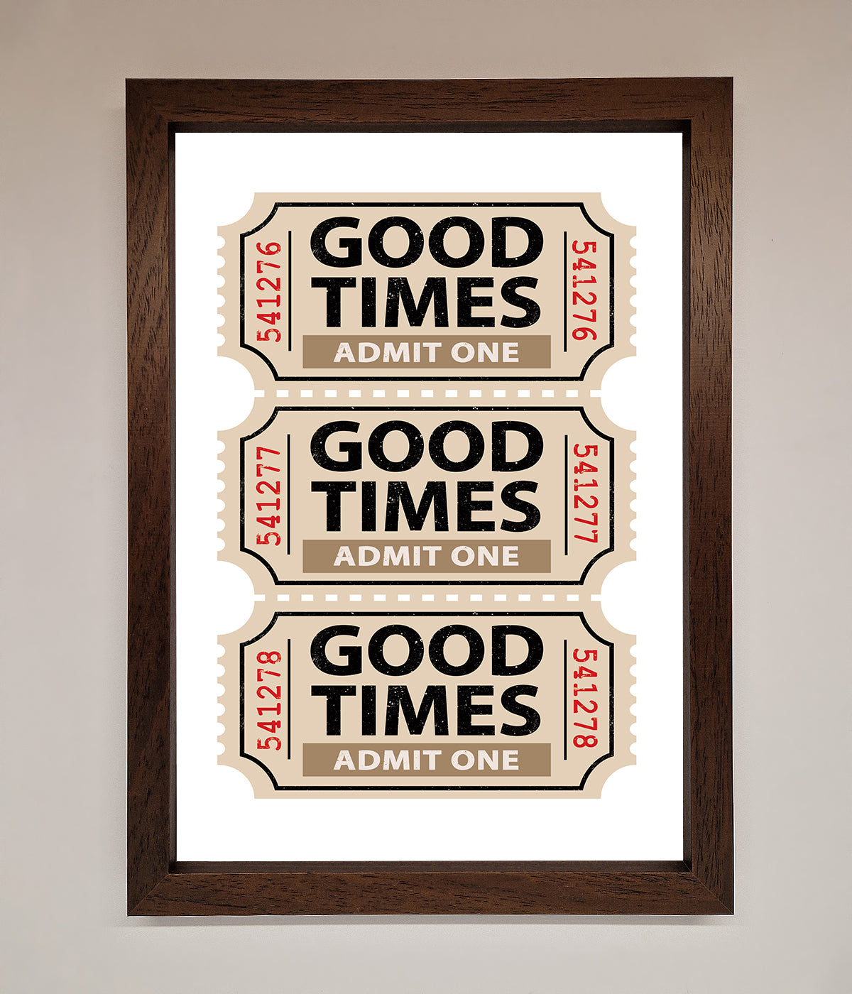 Good Times Beige Framed Wall Art print