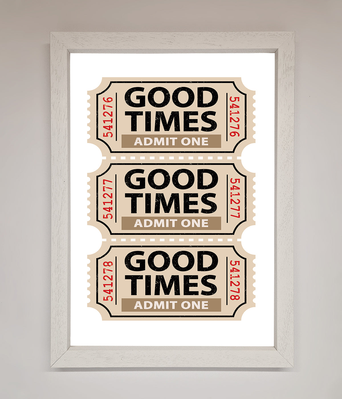 Good Times Beige Framed Wall Art print