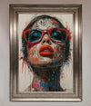 Graffiti Lady Glasses Framed Wall Art print