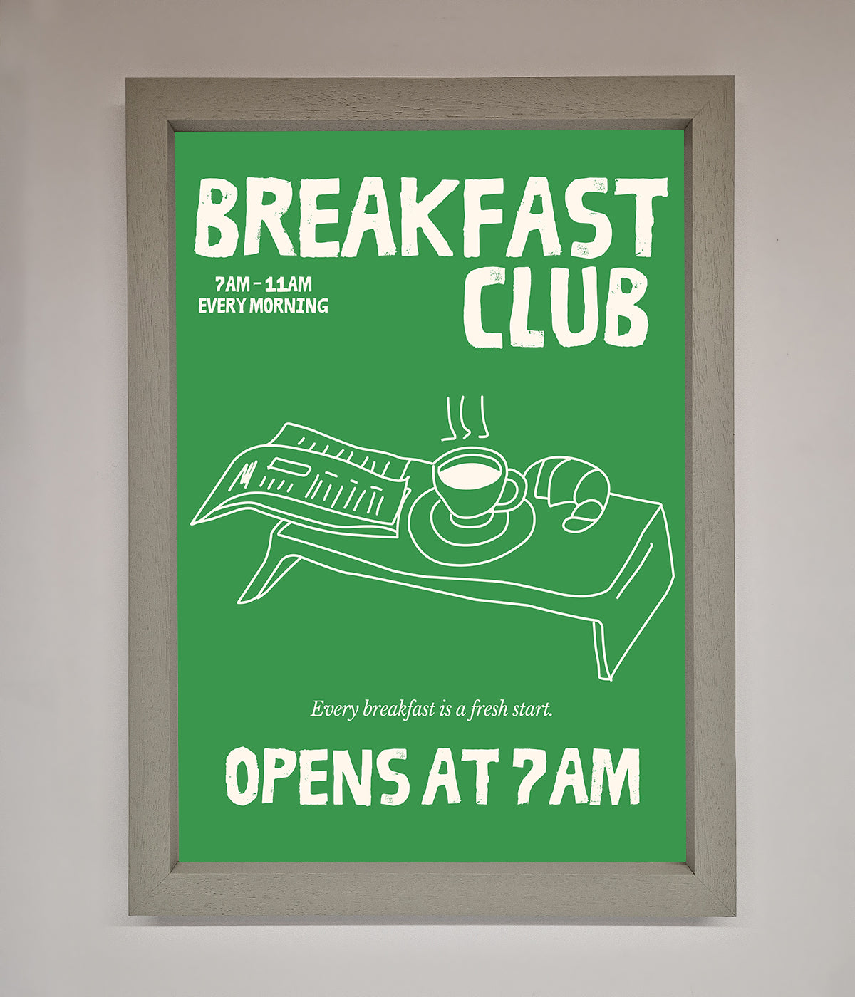 Green Breakfast Club Framed Wall Art print