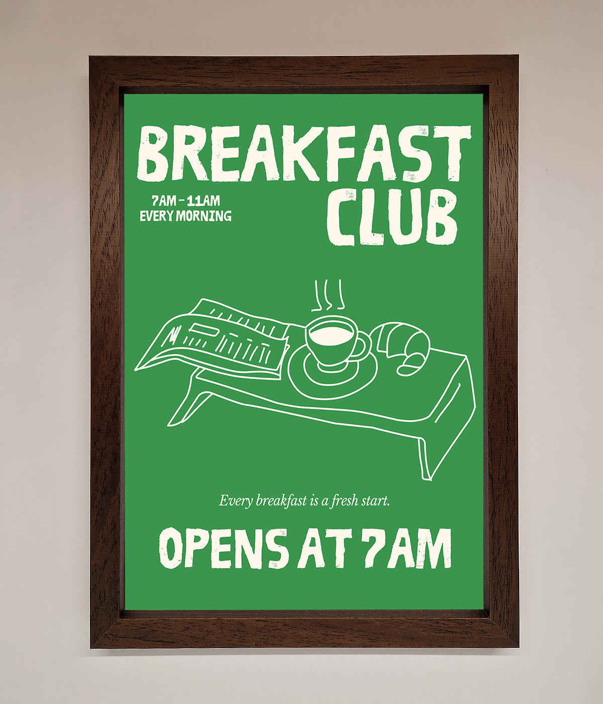 Green Breakfast Club Framed Wall Art print