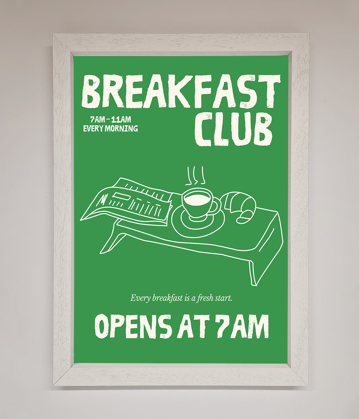 Green Breakfast Club Framed Wall Art print