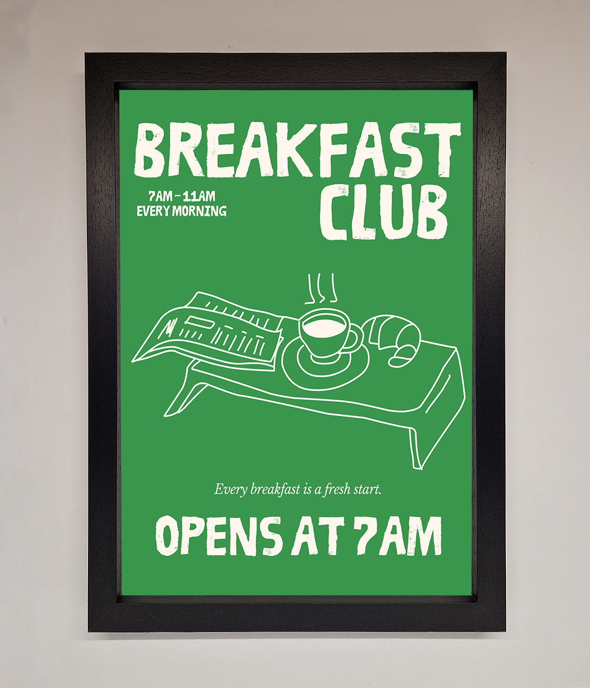 Green Breakfast Club Framed Wall Art print