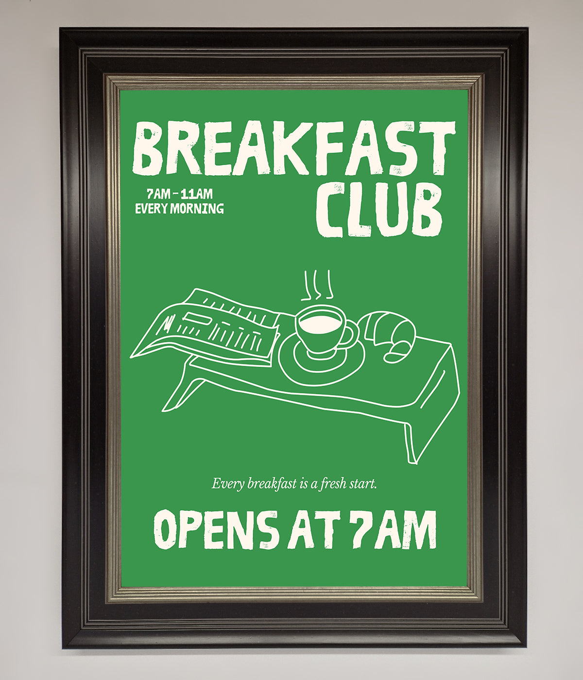 Green Breakfast Club Framed Wall Art print