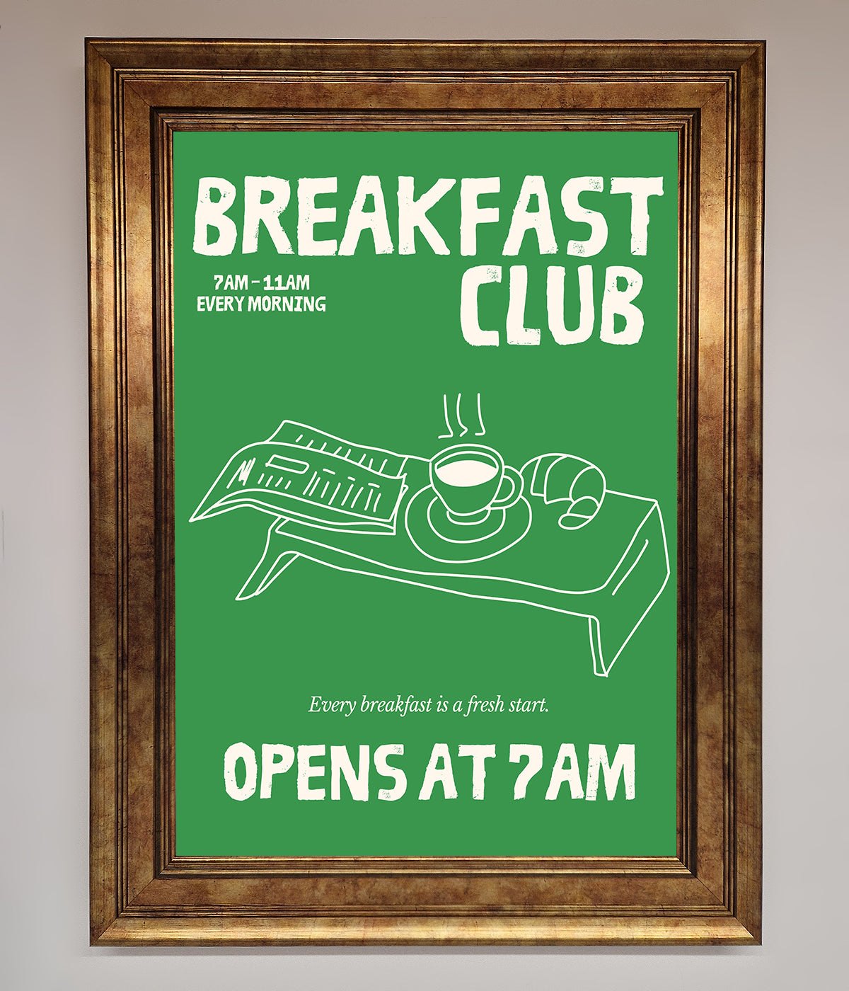 Green Breakfast Club Framed Wall Art print