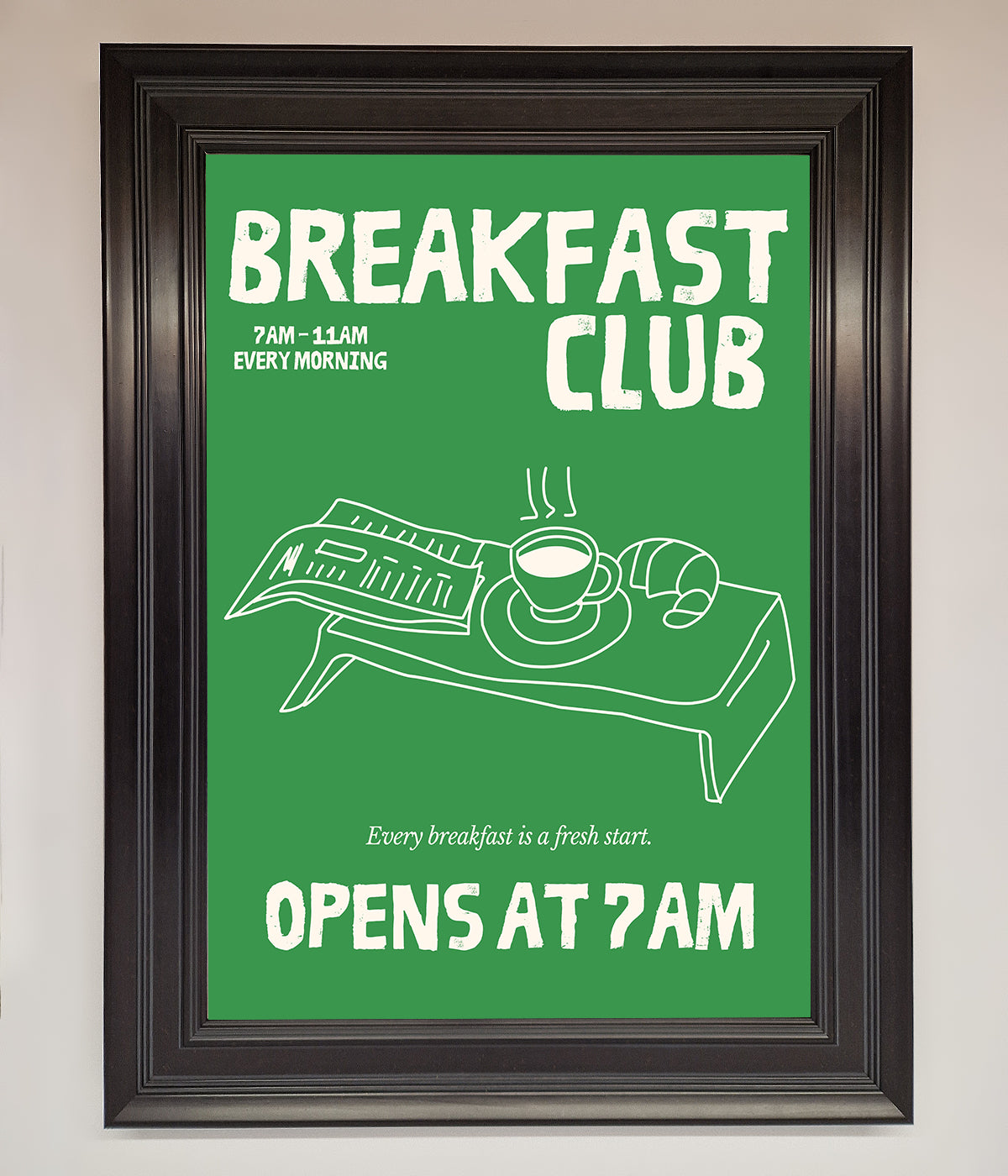 Green Breakfast Club Framed Wall Art print