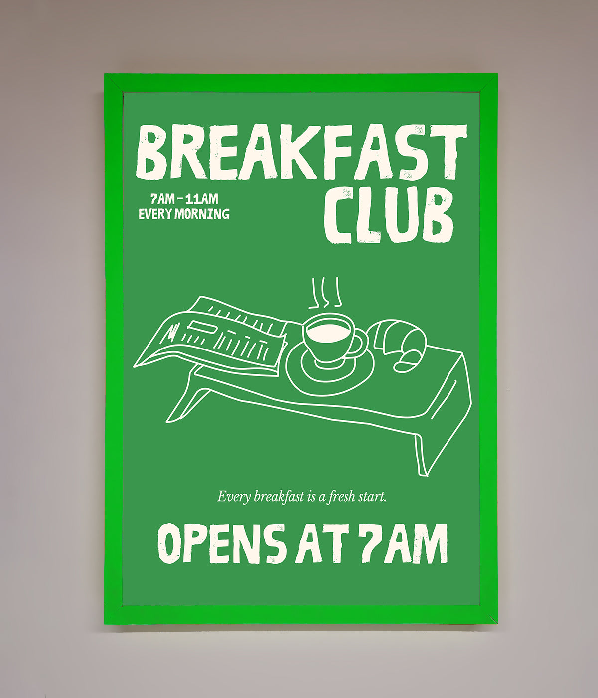 Green Breakfast Club Framed Wall Art print