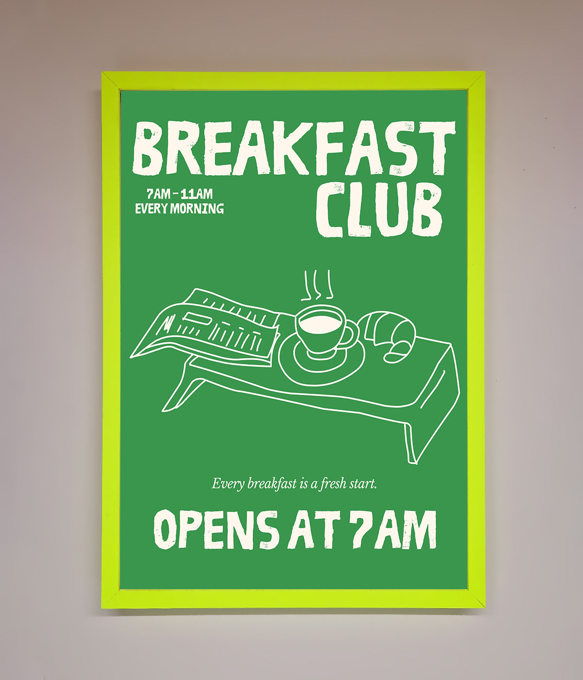 Green Breakfast Club Framed Wall Art print