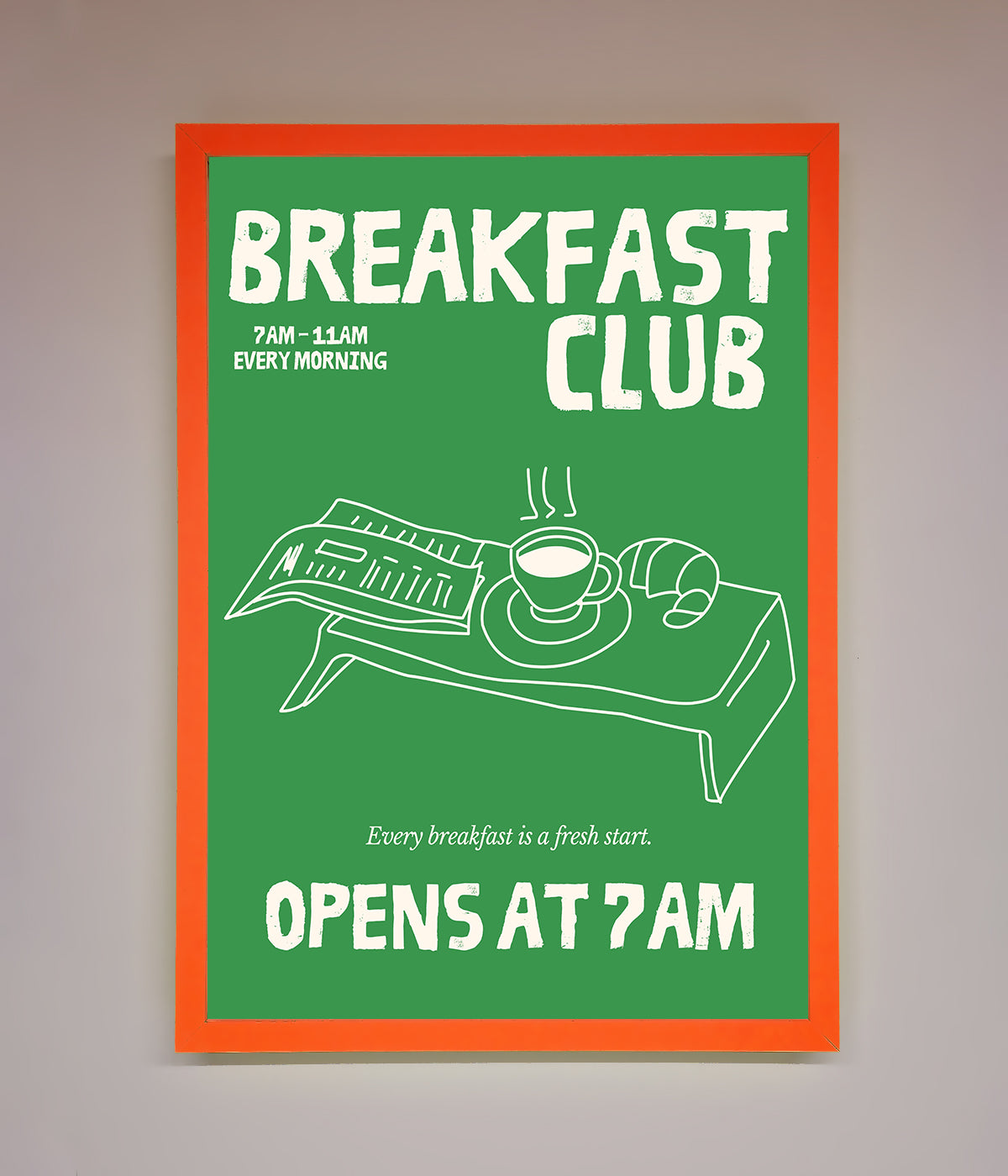 Green Breakfast Club Framed Wall Art print