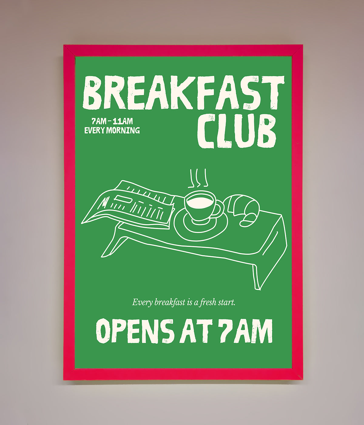 Green Breakfast Club Framed Wall Art print