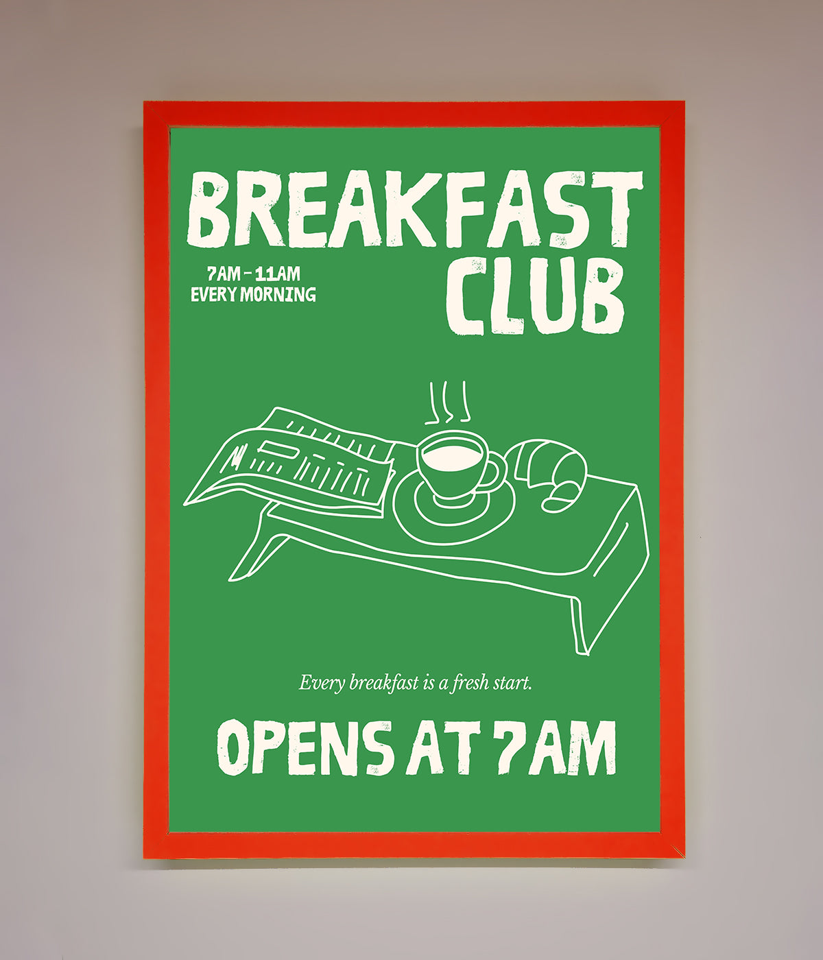 Green Breakfast Club Framed Wall Art print