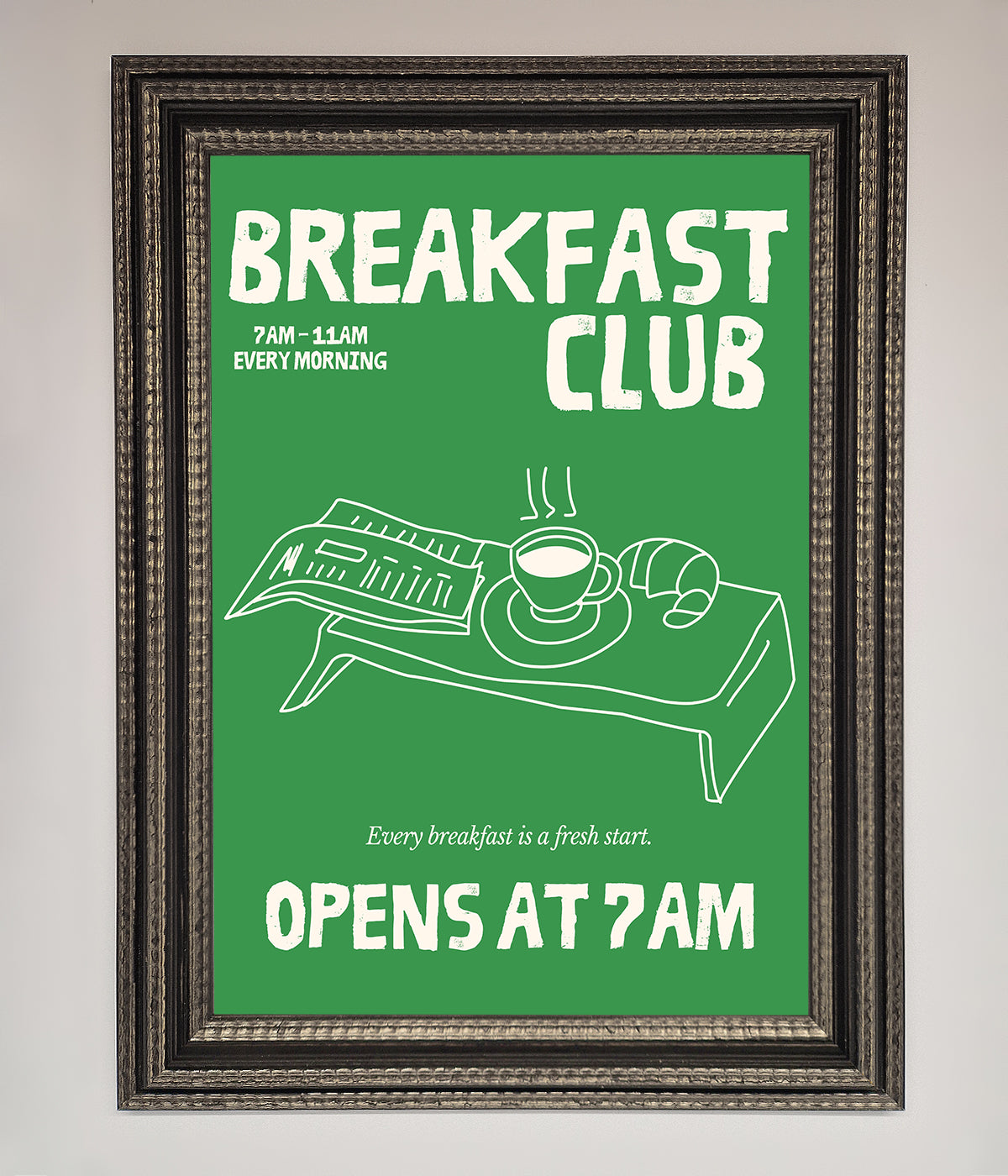 Green Breakfast Club Framed Wall Art print