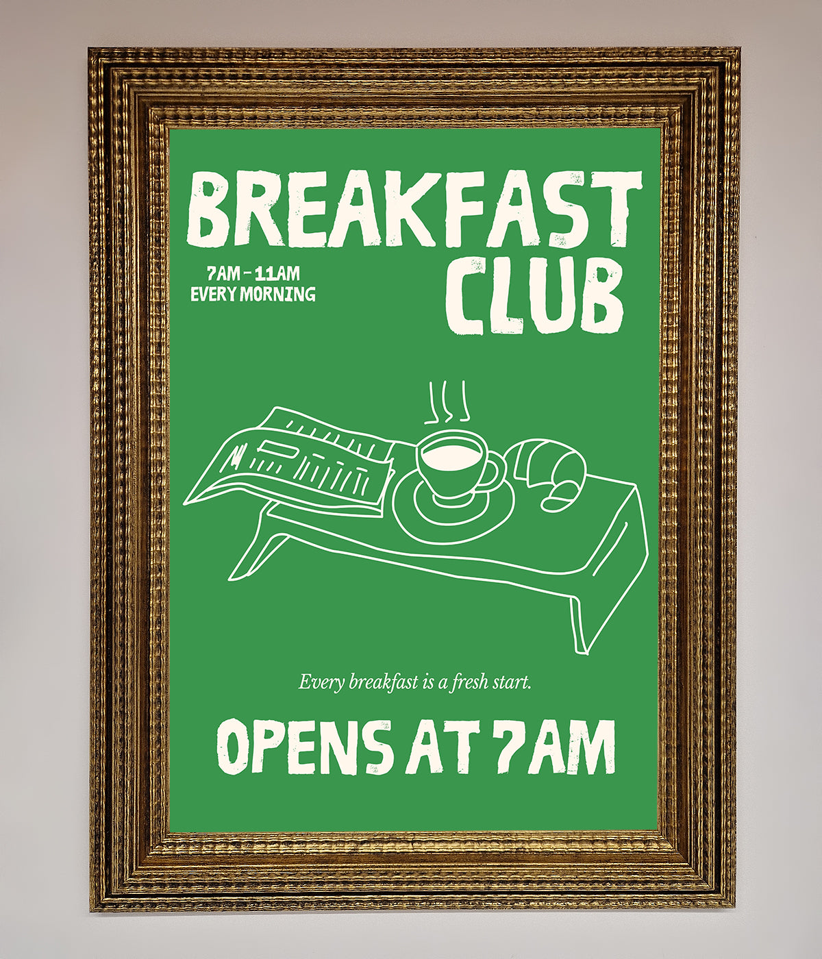 Green Breakfast Club Framed Wall Art print