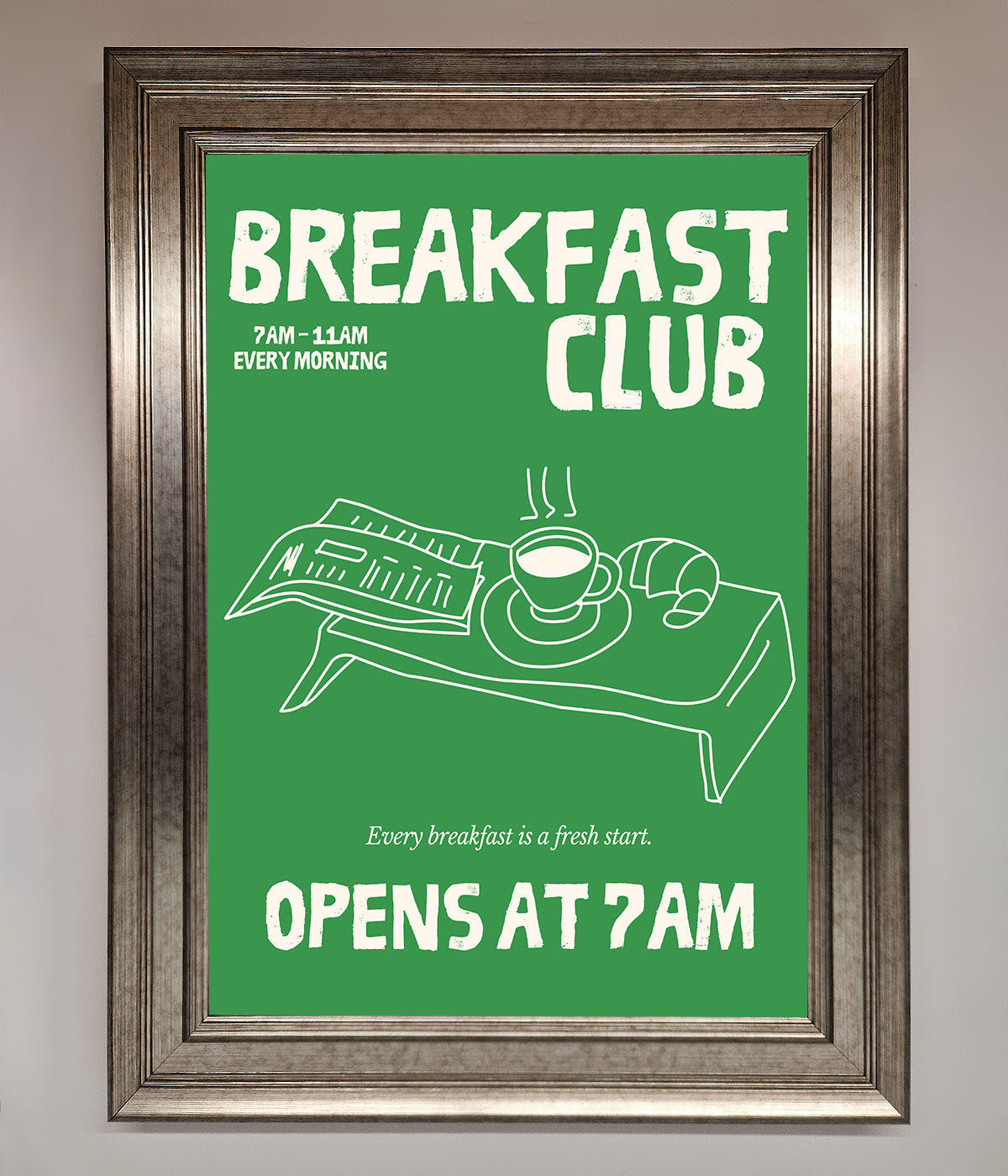 Green Breakfast Club Framed Wall Art print