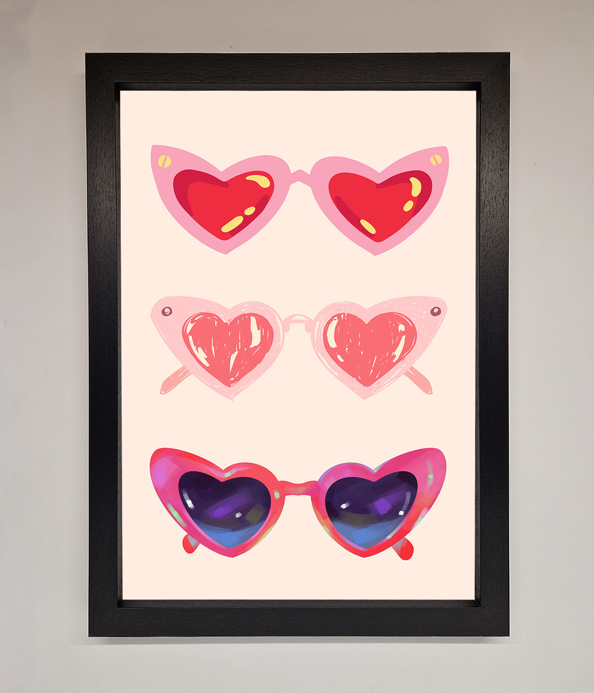 Heart Sunglasses Framed Poster print