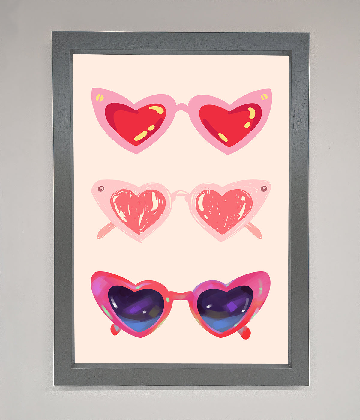 Heart Sunglasses Framed Poster print