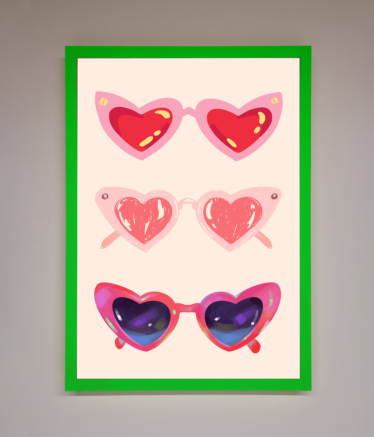 Heart Sunglasses Framed Poster print