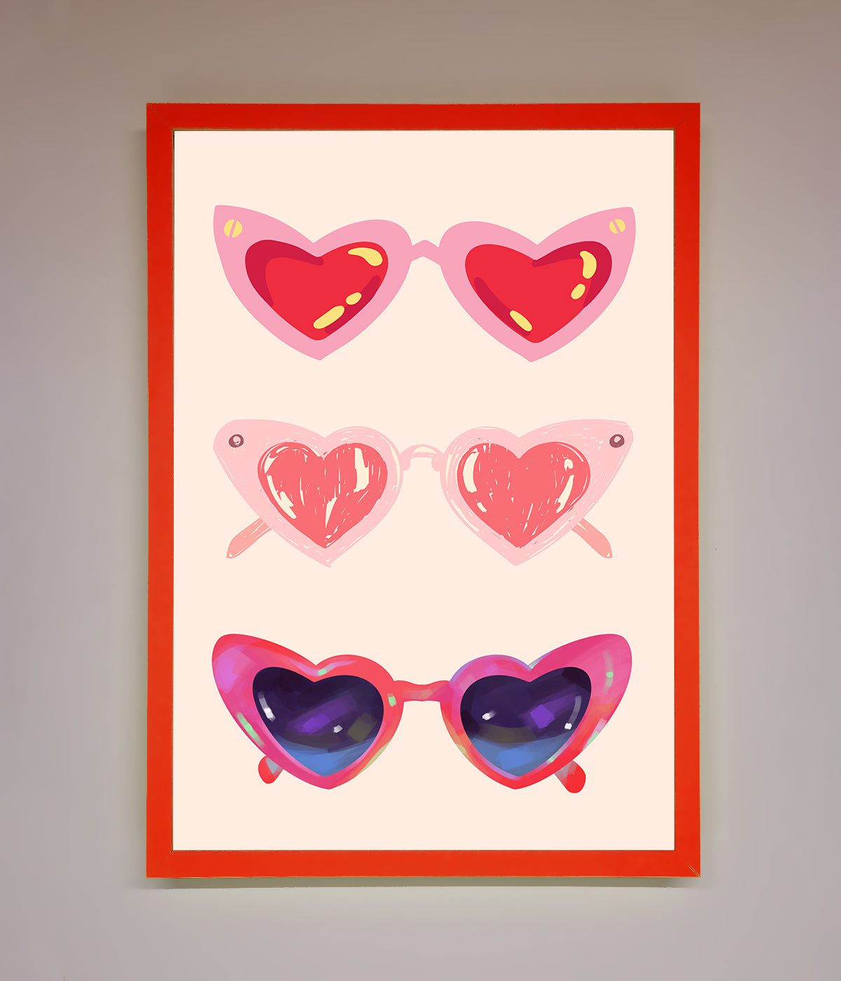 Heart Sunglasses Framed Poster print