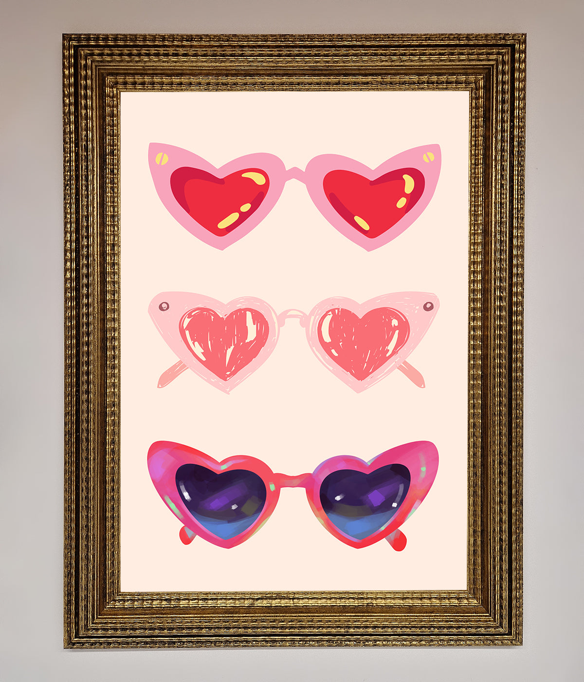 Heart Sunglasses Framed Poster print