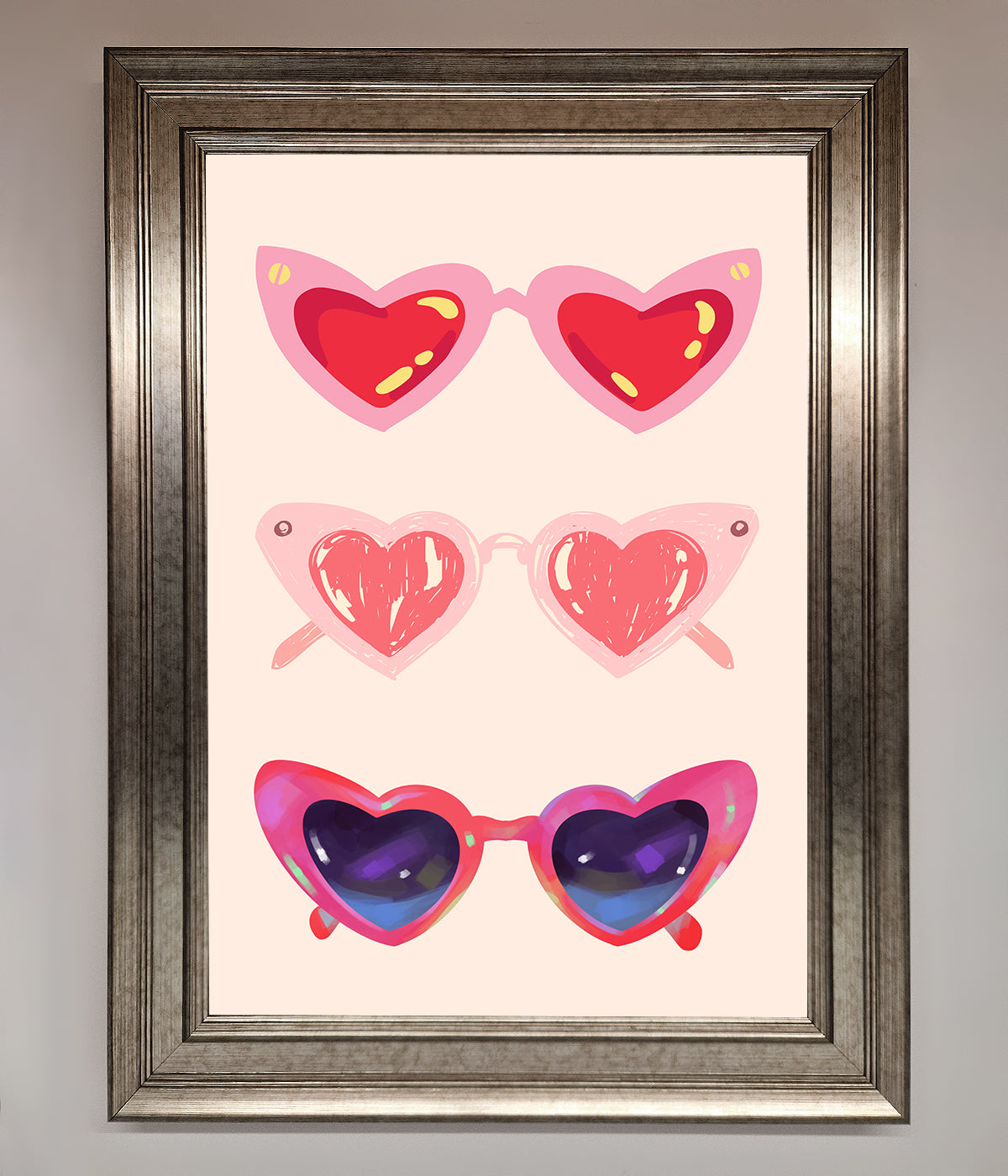 Heart Sunglasses Framed Poster print