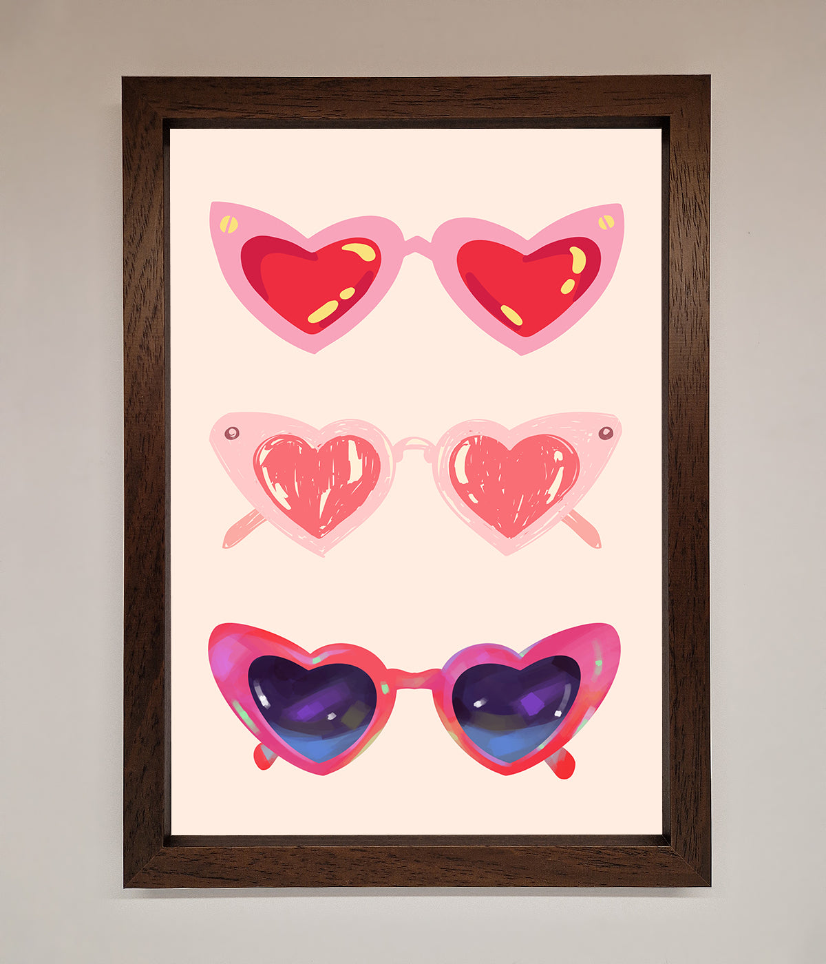 Heart Sunglasses Framed Poster print