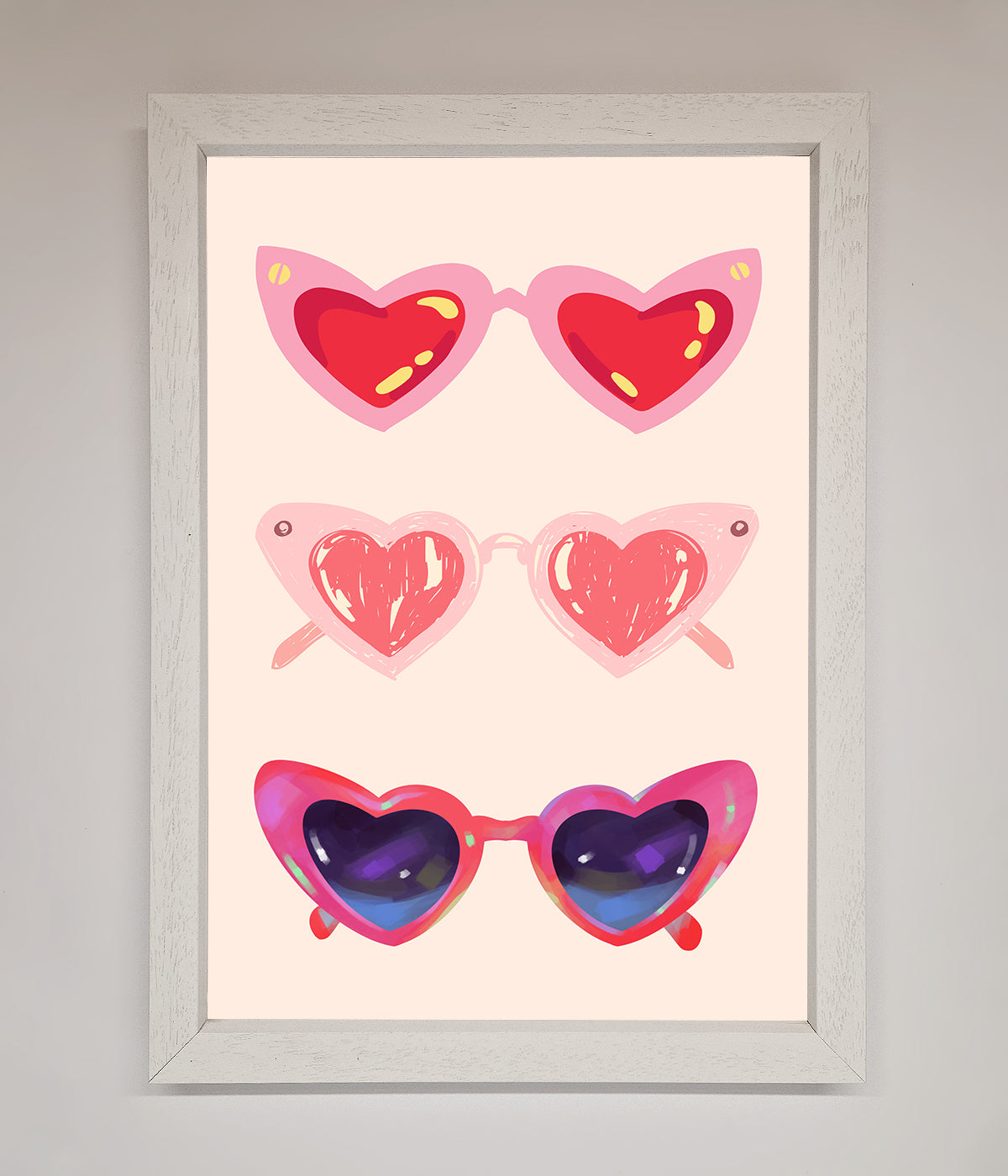 Heart Sunglasses Framed Poster print