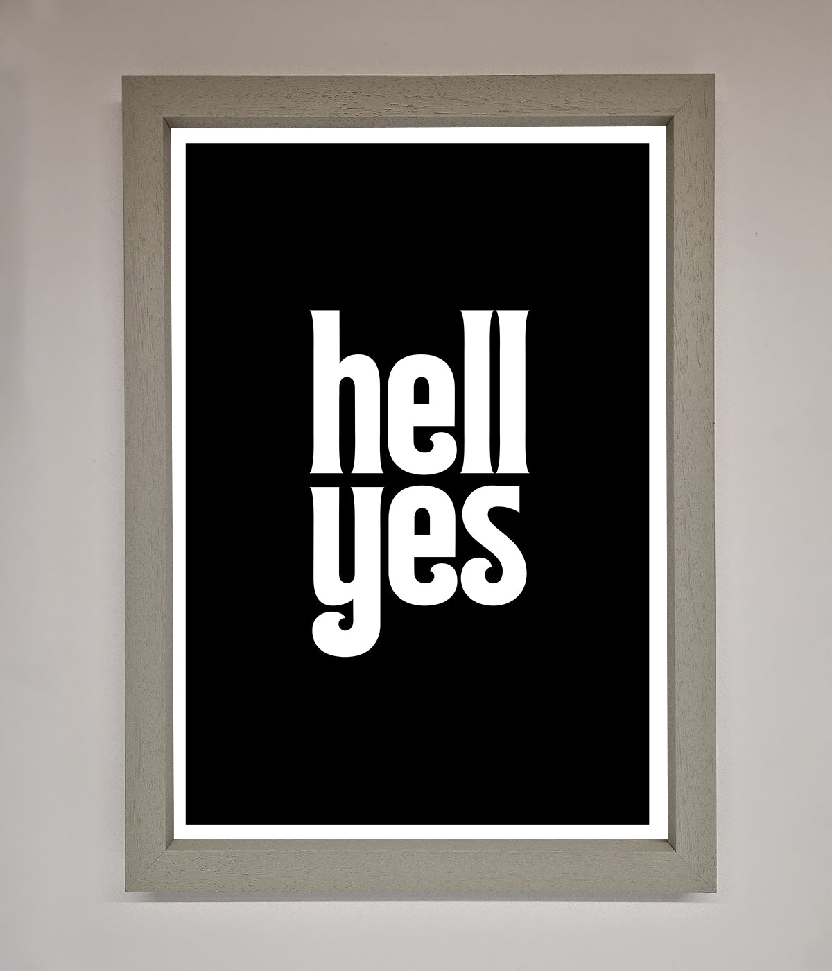 Hell Yes Framed Print print