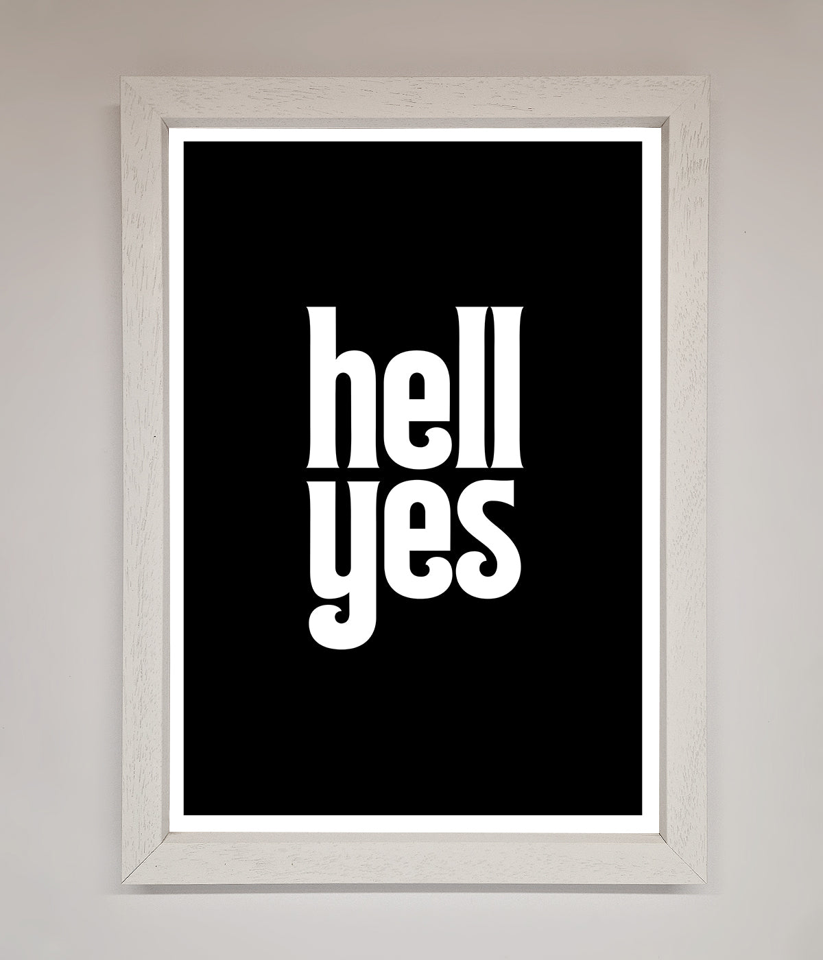 Hell Yes Framed Print print