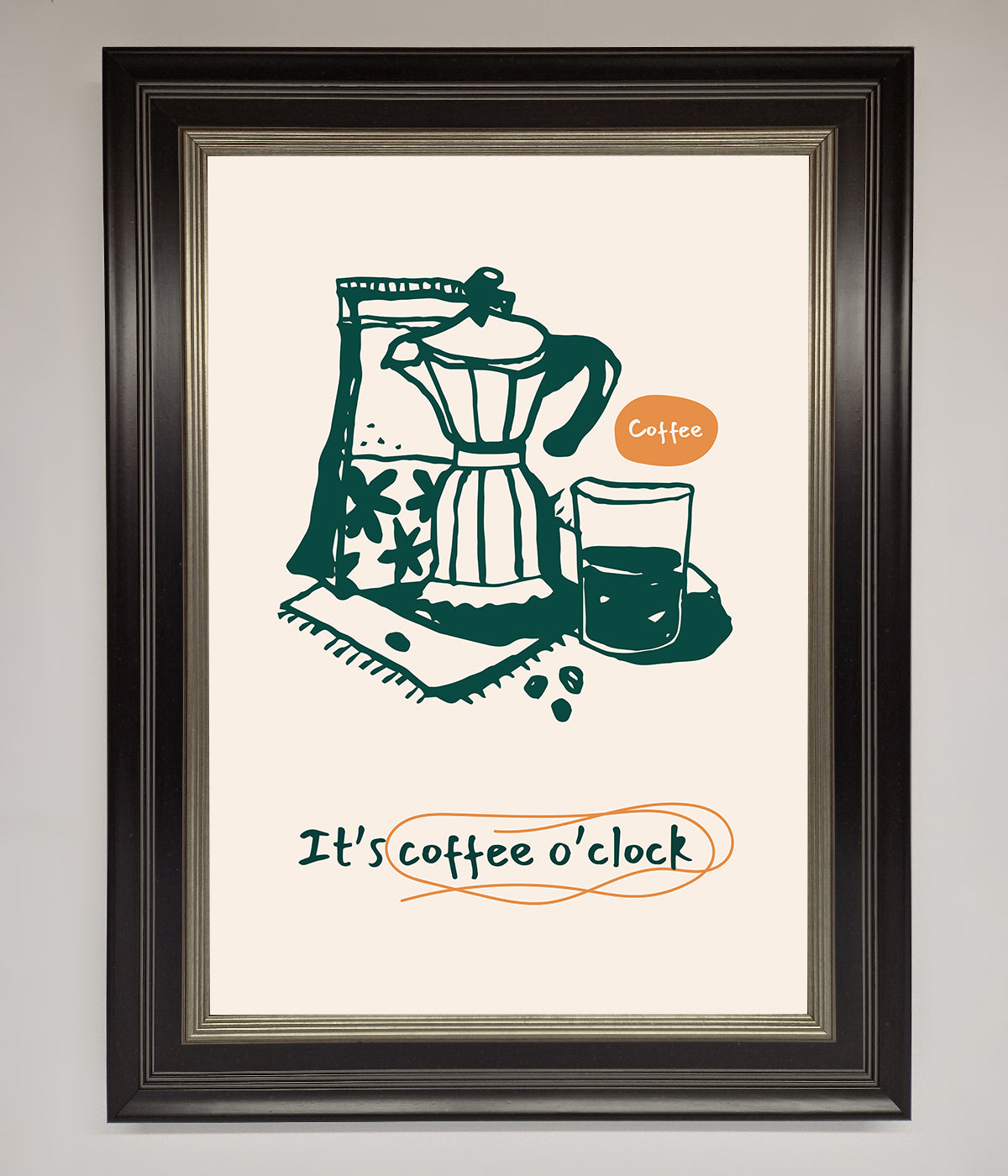 Its Coffee O Clock Framed Wall Art print