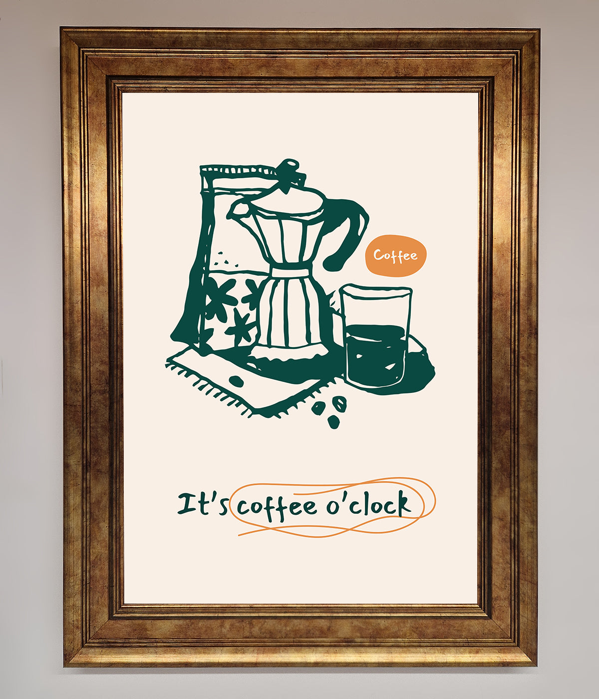 Its Coffee O Clock Framed Wall Art print