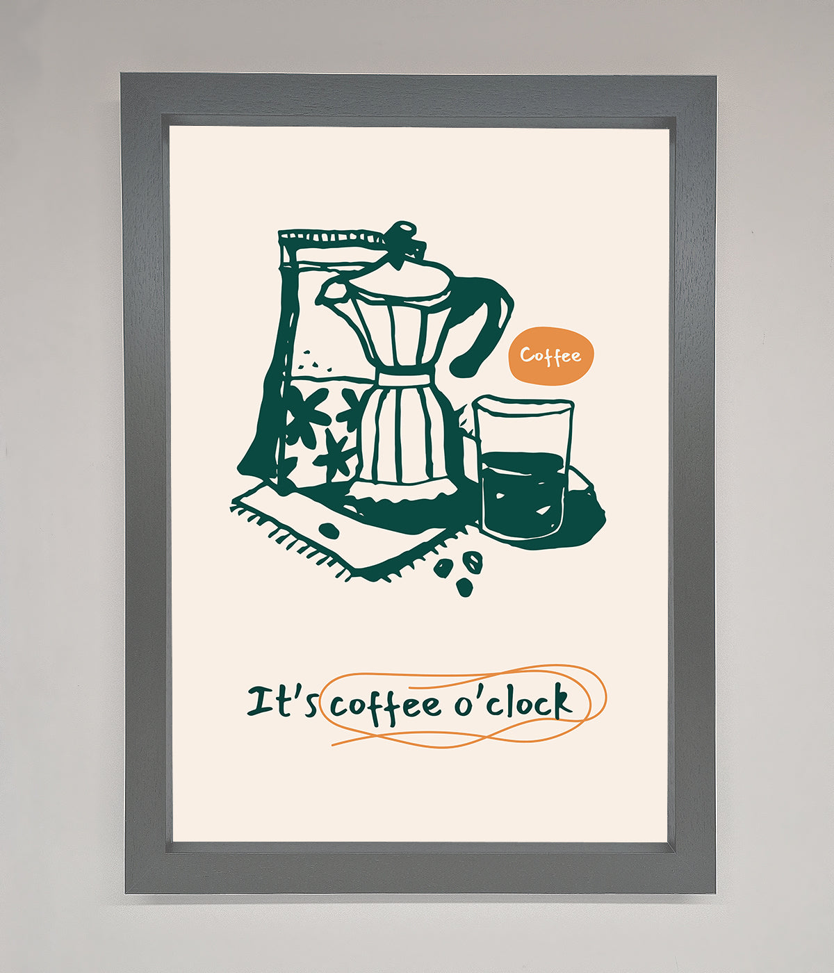 Its Coffee O Clock Framed Wall Art print