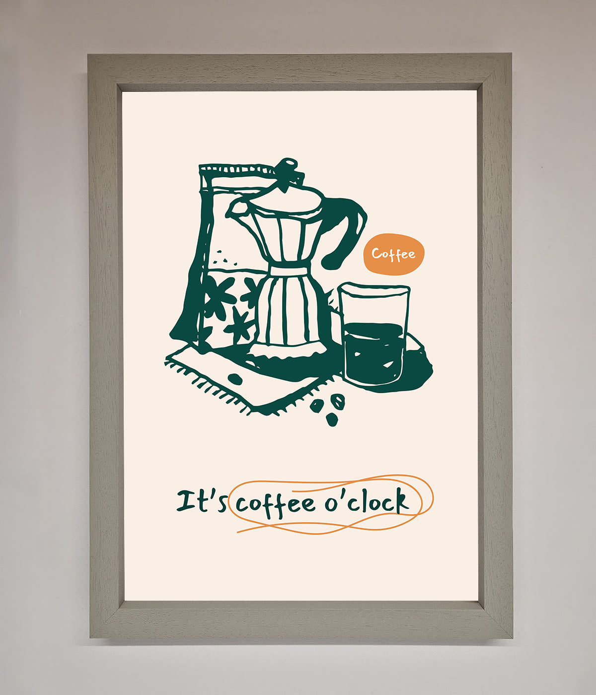 Its Coffee O Clock Framed Wall Art print