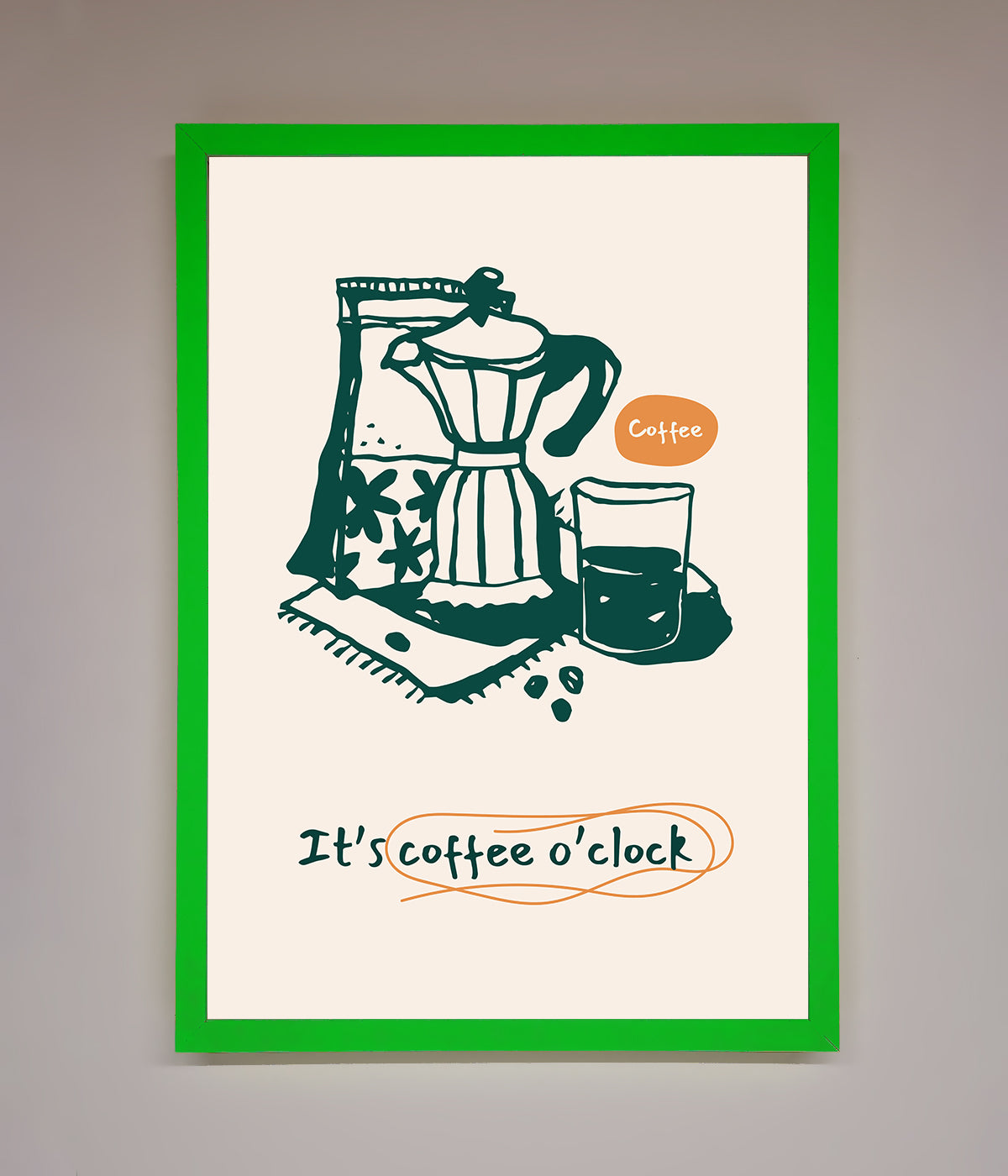 Its Coffee O Clock Framed Wall Art print