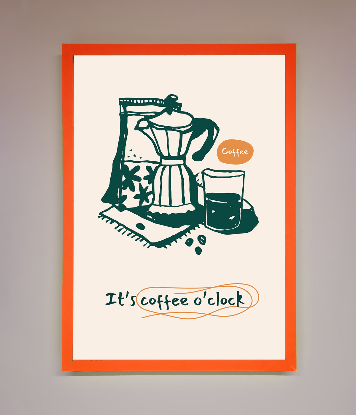 Its Coffee O Clock Framed Wall Art print