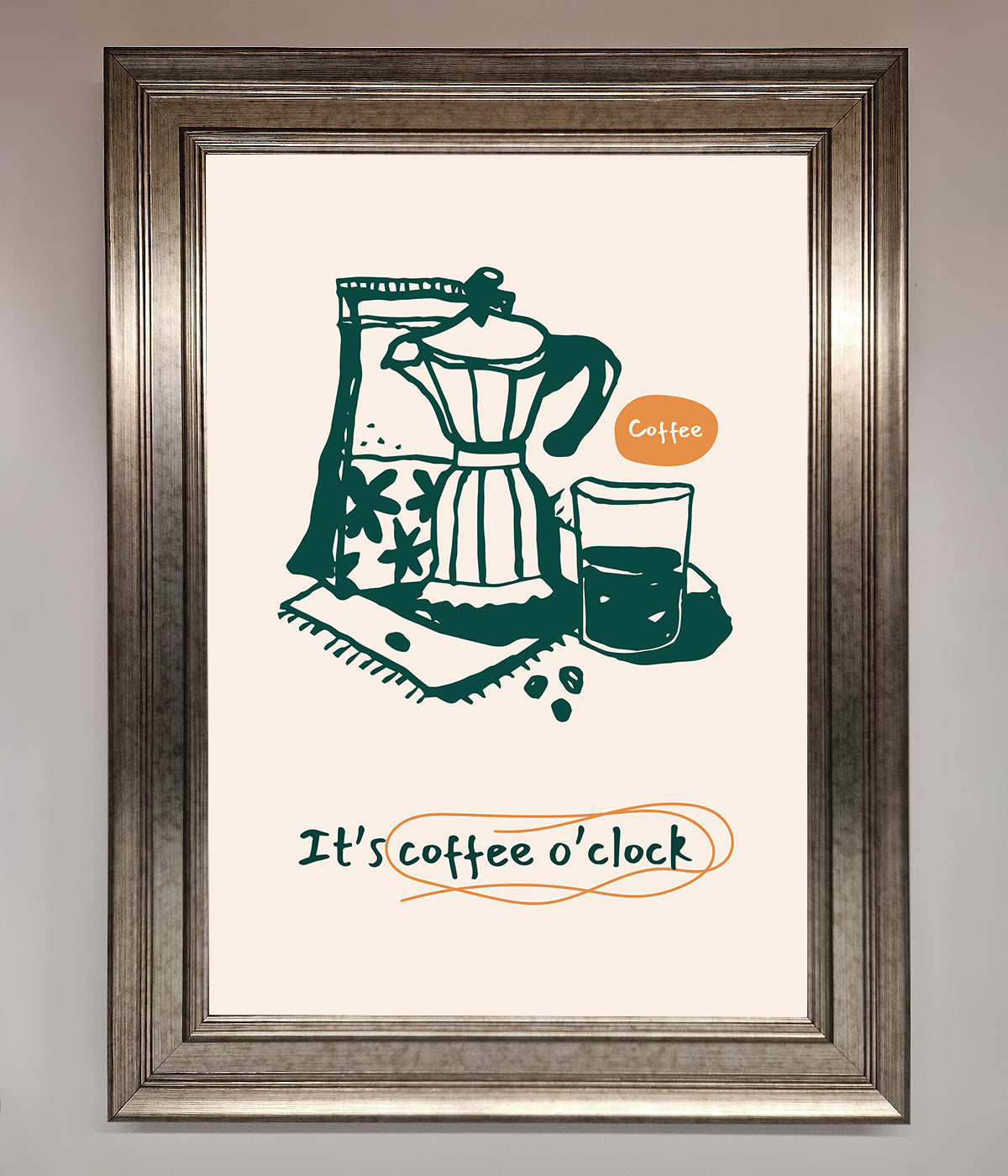 Its Coffee O Clock Framed Wall Art print