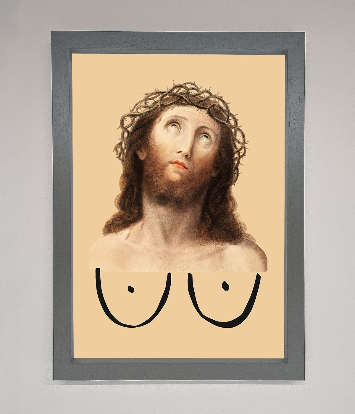 Jesus Breasts Framed Poster print